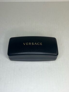 Versace Black Sunglasses Case with Gold Logo Lettering